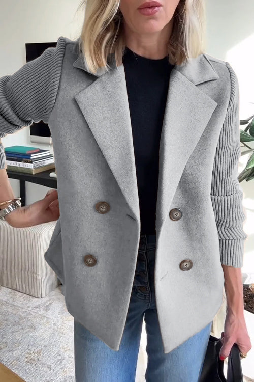 SORELLE™ - Sacou elegant cu mâneci tricotate