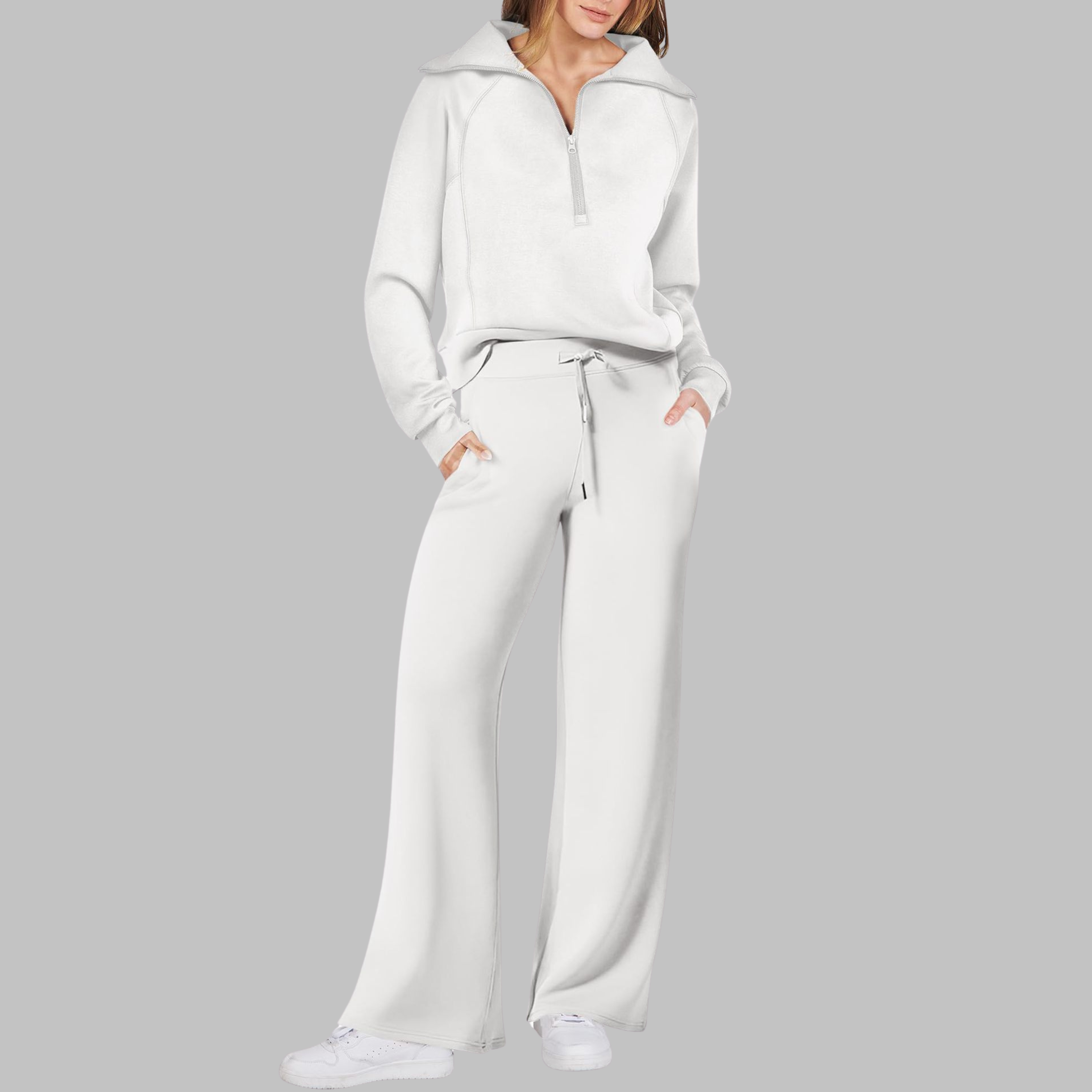 UDAY™ - Set hanorac confortabil cu fermoar pe jumătate și pantaloni largi