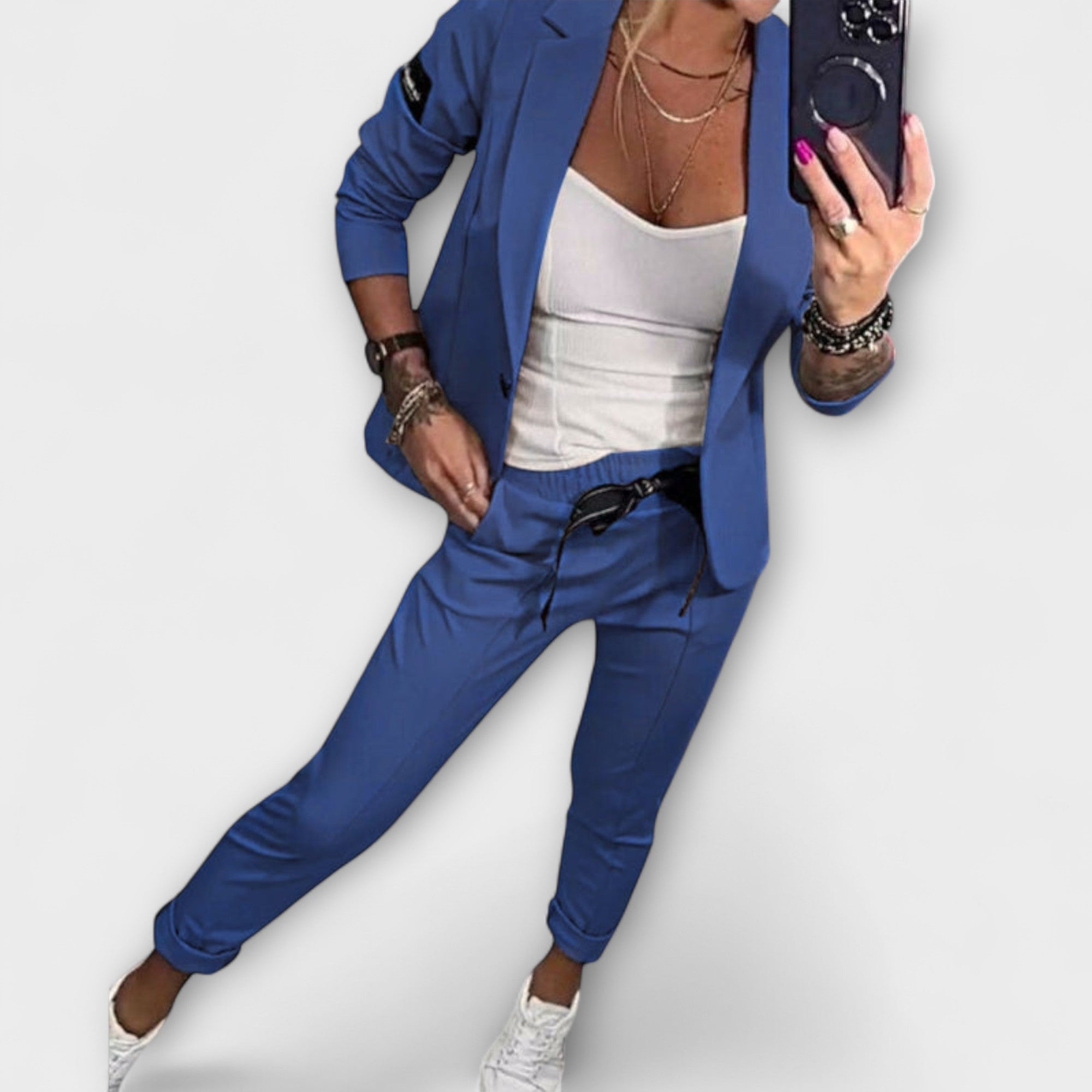 Vionne | Set elegant format din top, jachetă și pantaloni