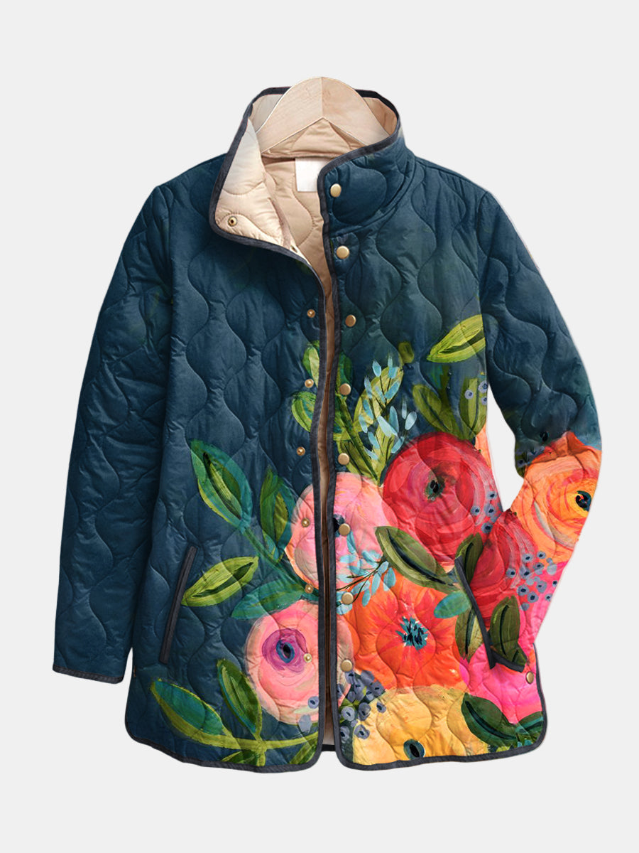 Amaya | Jachetă matlasată cu imprimeu floral vintage