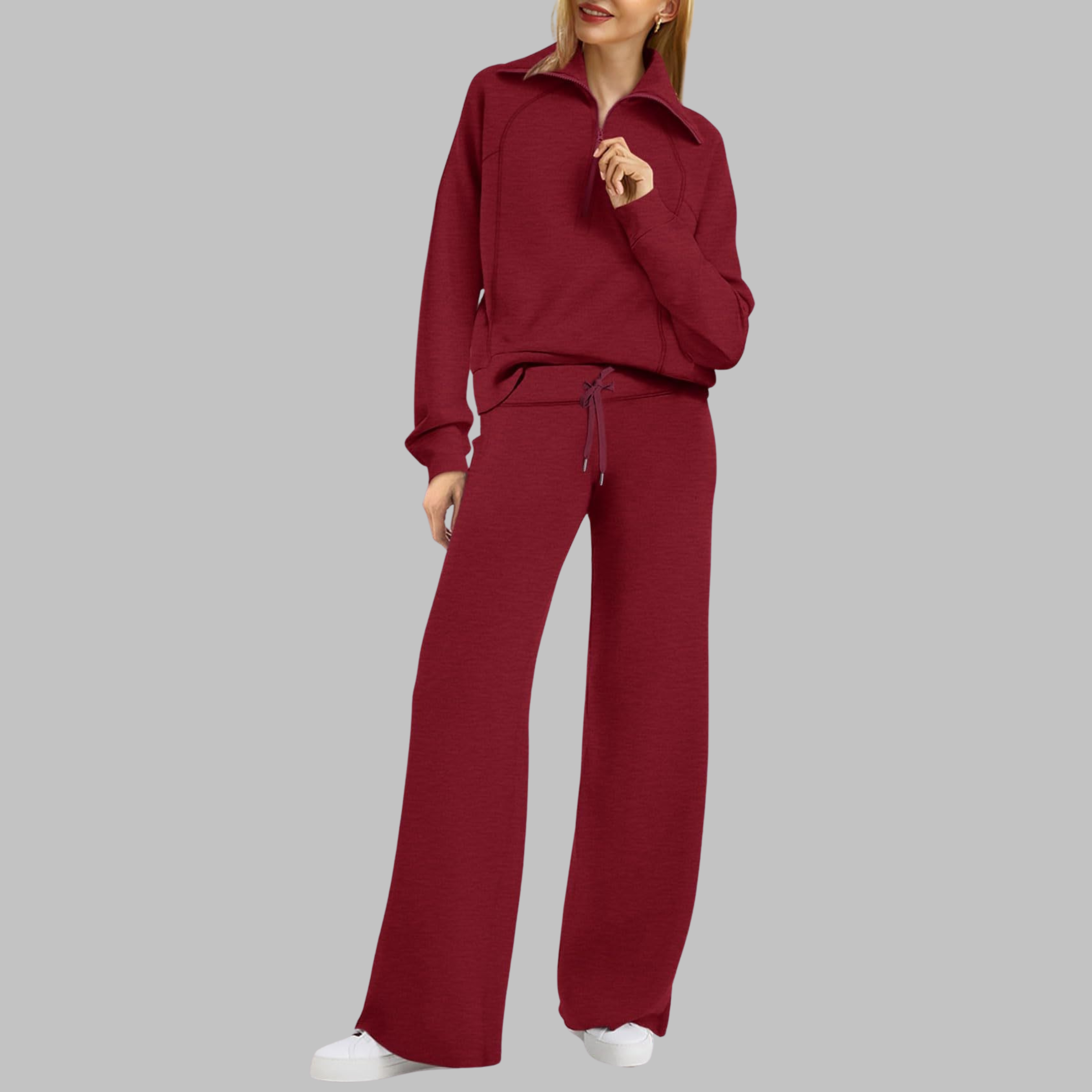 UDAY™ - Set hanorac confortabil cu fermoar pe jumătate și pantaloni largi