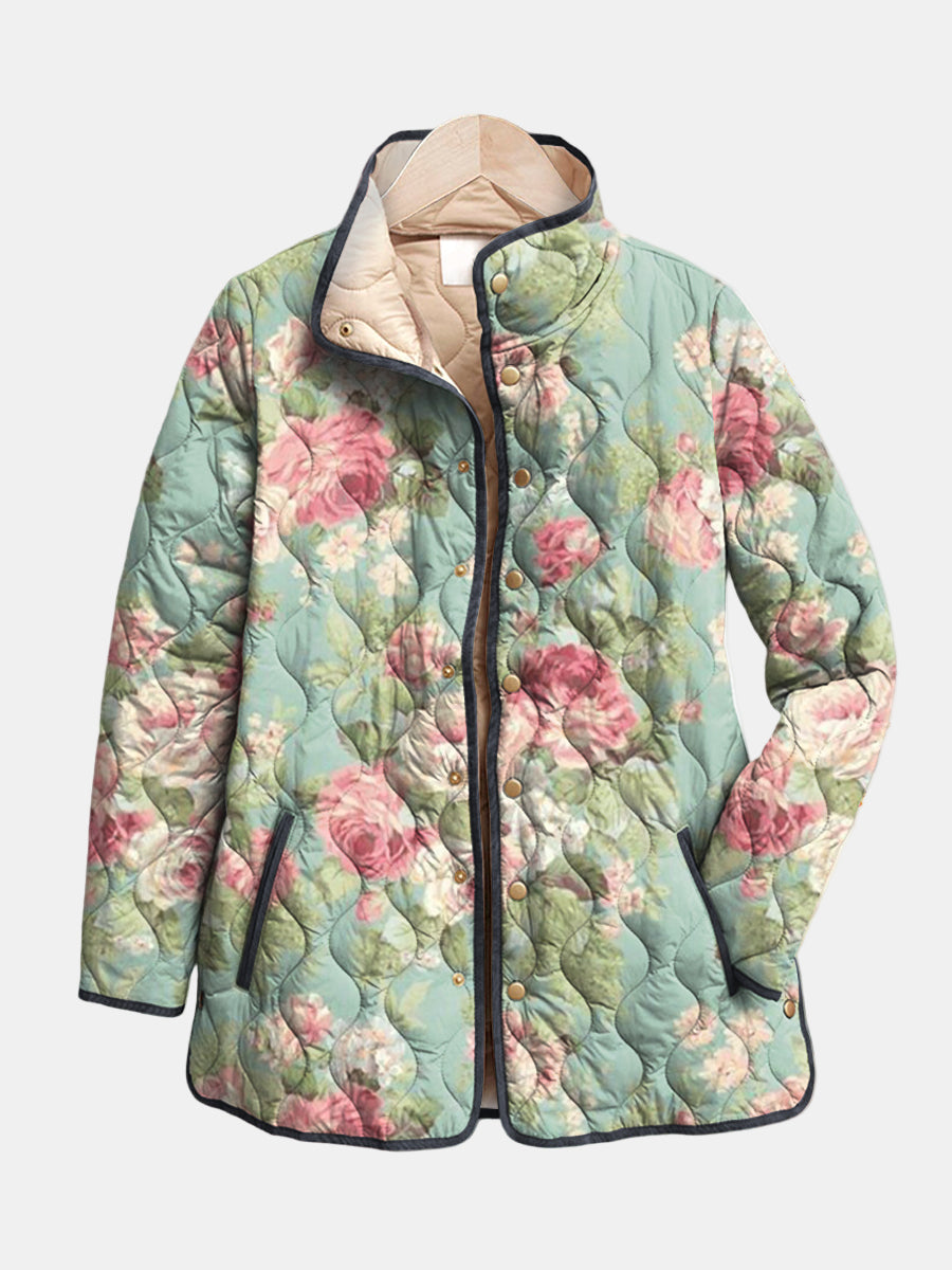 Jachetă matlasată cu model floral retro Carys