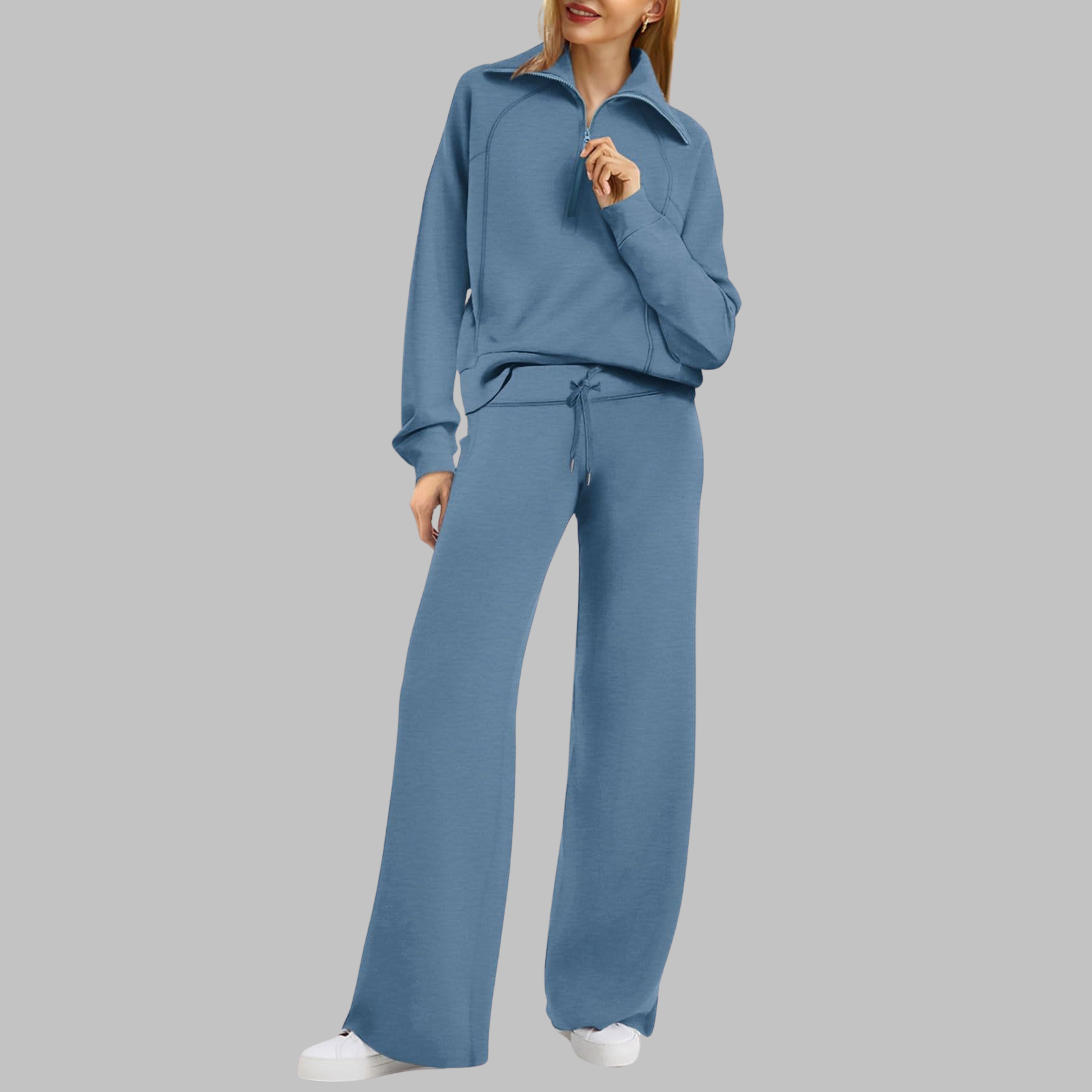 UDAY™ - Set hanorac confortabil cu fermoar pe jumătate și pantaloni largi
