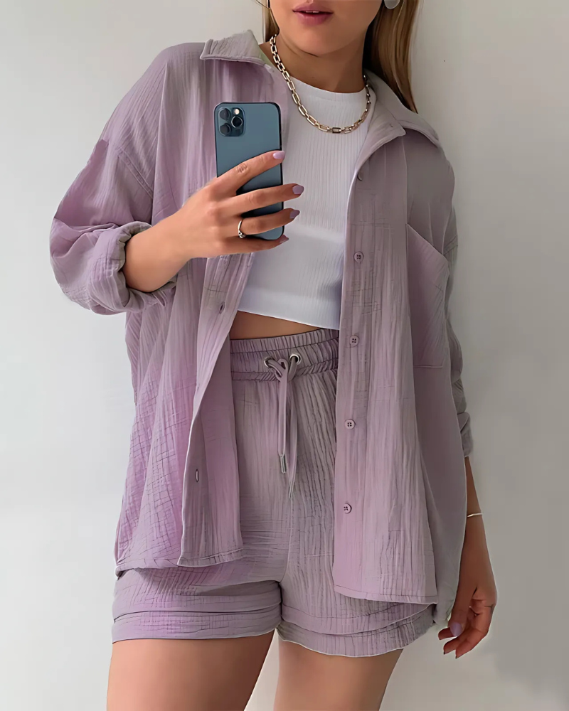 VERA™ – Set pantaloni scurți moderni cu nasturi