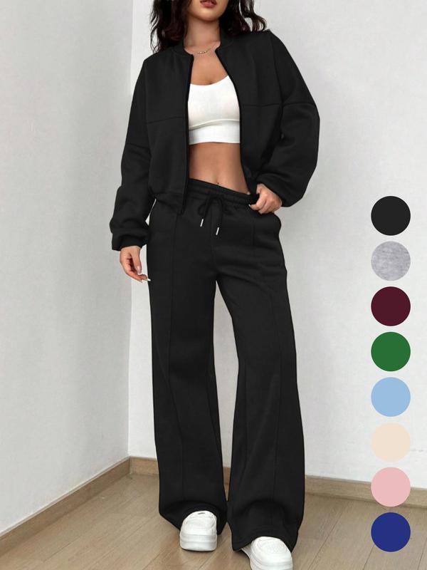 PALOMA™ – Set jachetă și pantaloni cu fermoar, stil streetwear, confortabil