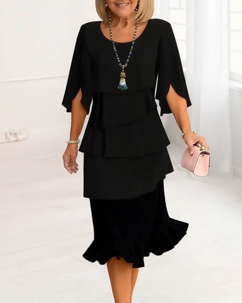 Patricia | Rochie Elegantă cu Volane