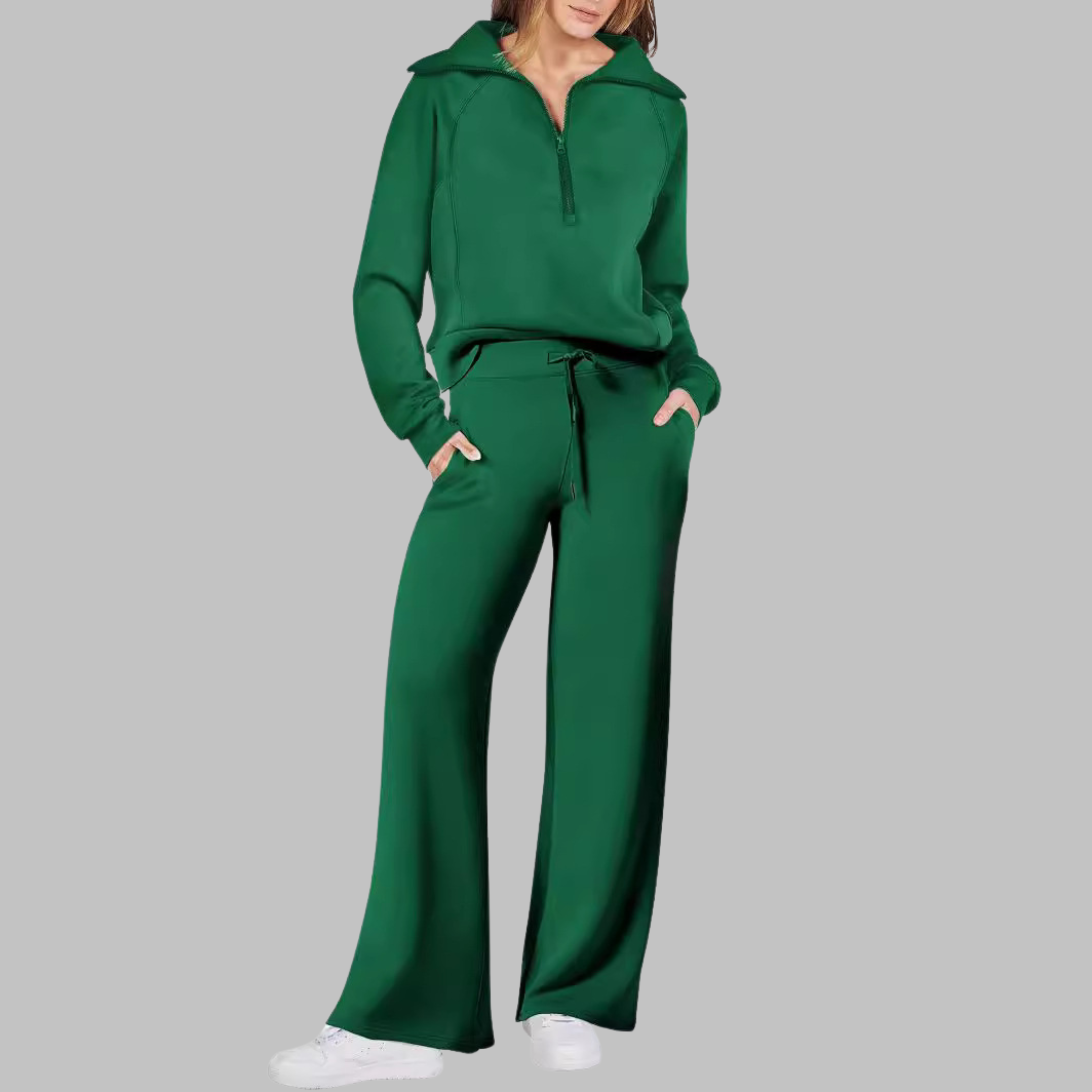 UDAY™ - Set hanorac confortabil cu fermoar pe jumătate și pantaloni largi