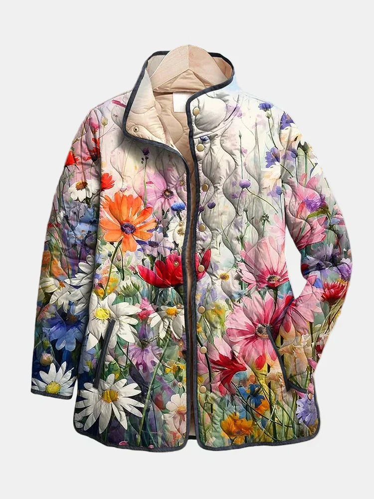 Kaia | Jachetă matlasată fermecătoare cu imprimeu floral vintage