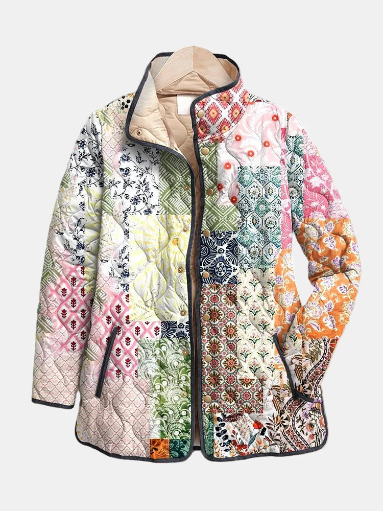 Suri | Jachetă matlasată casual cu imprimeu floral