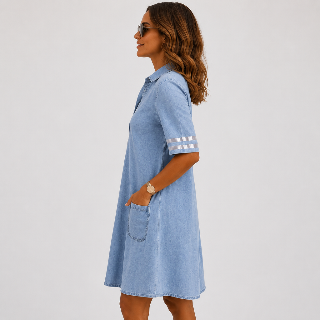 Brittany | Rochie din denim cu o croială avantajoasă
