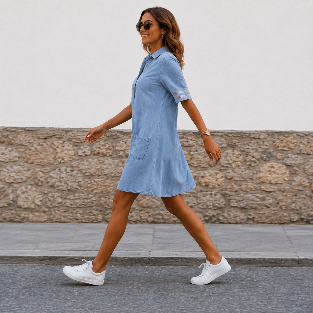 Brittany | Rochie din denim cu o croială avantajoasă