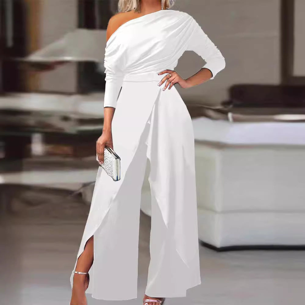 RANA™ - Salopetă elegantă cu tiv despicat, înfășurată în pliuri