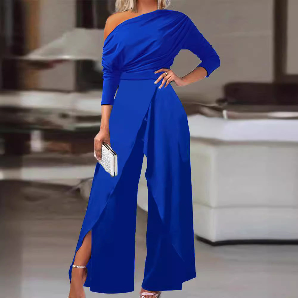 RANA™ - Salopetă elegantă cu tiv despicat, înfășurată în pliuri