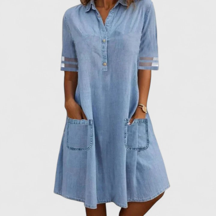 Brittany | Rochie din denim cu o croială avantajoasă