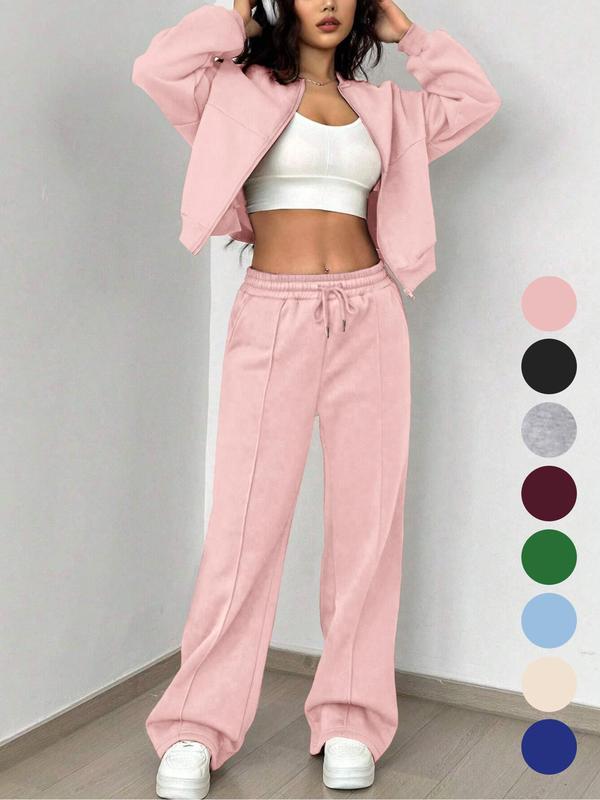 PALOMA™ – Set jachetă și pantaloni cu fermoar, stil streetwear, confortabil
