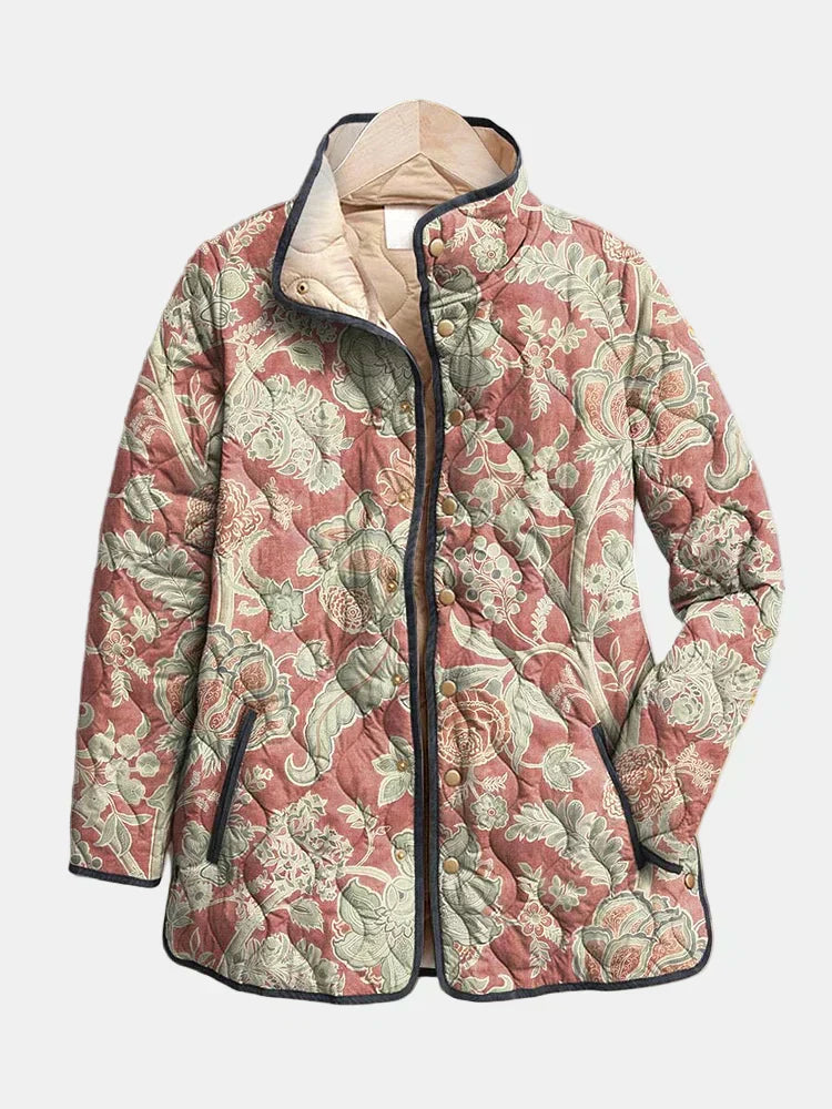 Naya | Jachetă matlasată casual cu imprimeu floral vintage