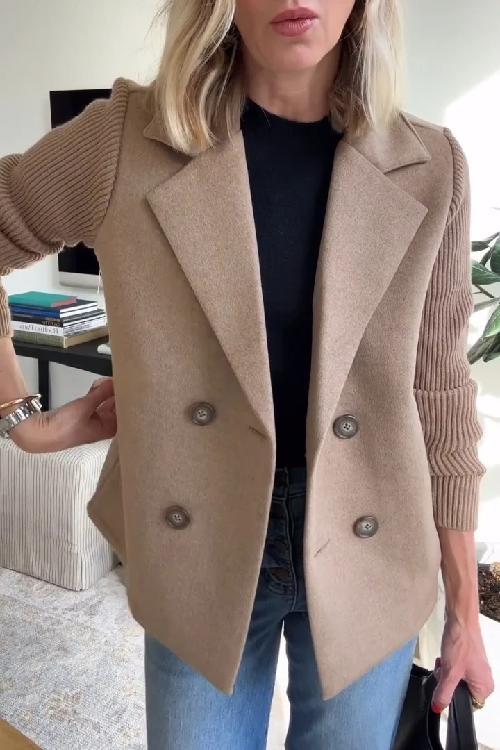 SORELLE™ - Sacou elegant cu mâneci tricotate